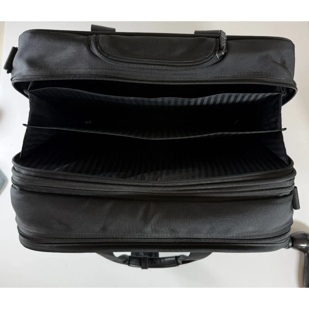 TUMI Alpha 26004D4 Rolling Briefcase Expandable 2-Wheel Black Ballistic Nylon